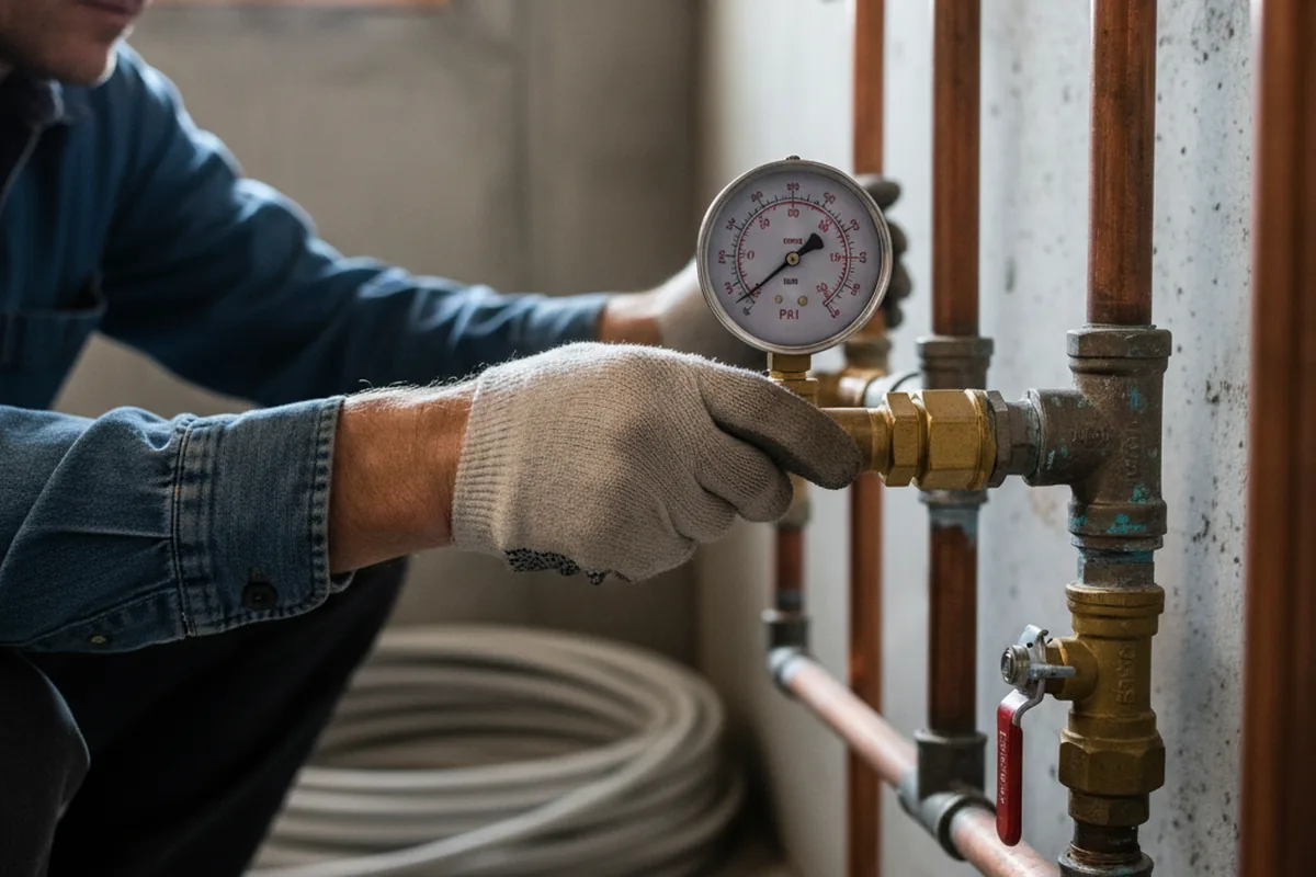 Pressure testing a repaired line during Water Line Repair in Somers Point